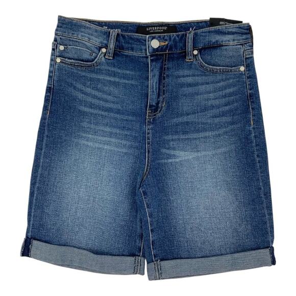 Liverpool Los Angeles The High Rise Shorts Denim Size 6 NWT - Picture 1 of 6